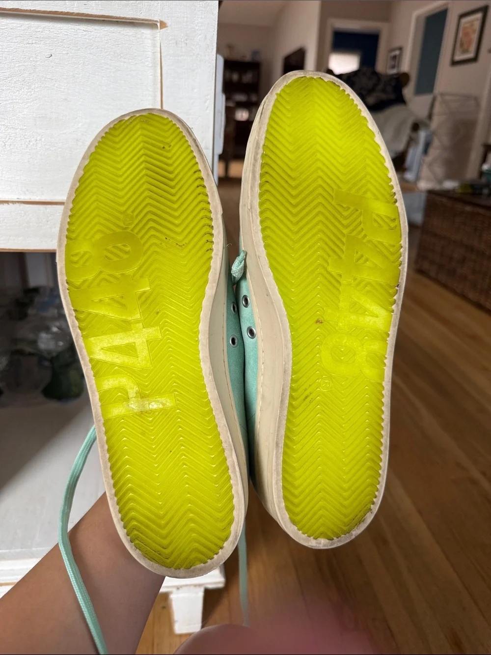 P448 Women’s Mint Suede Lace-Up Sneakers